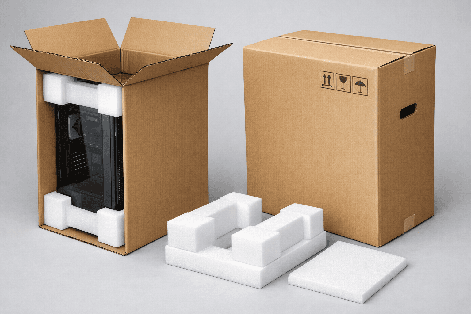 Universal Foam & Carton Solution for Large PC Towers